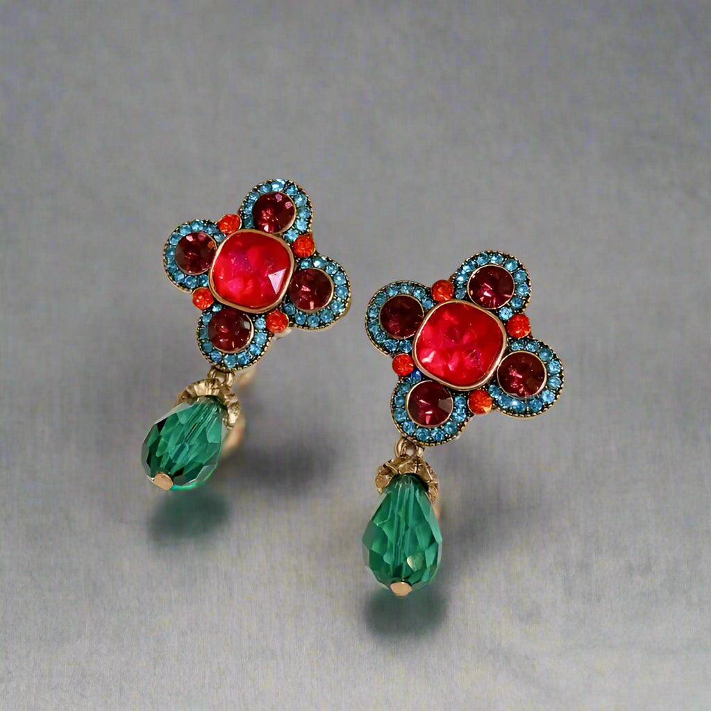 Emerald Opulence Drop Earrings
