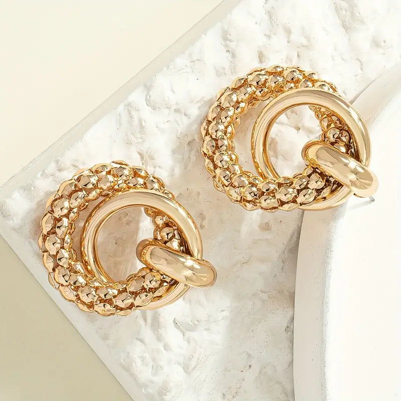 Golden Orbit Statement Earrings