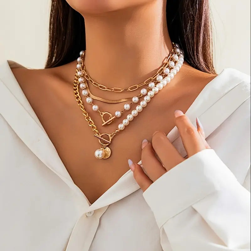 Gilded Grace Layered Necklace Set