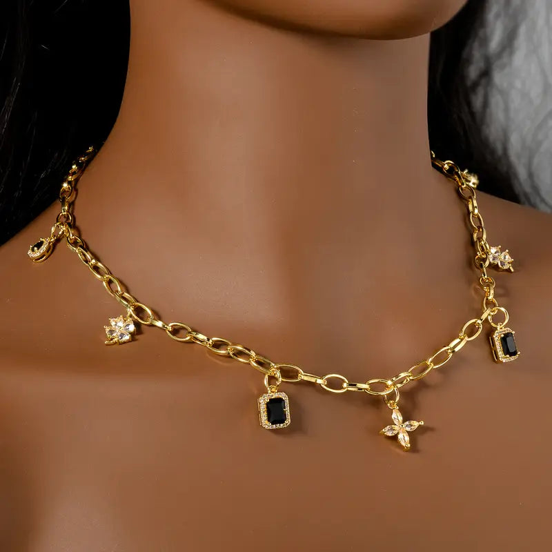 Noir Charm Chain Necklace