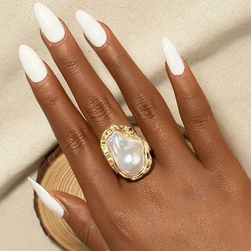 Regal Pearl Cocktail Ring