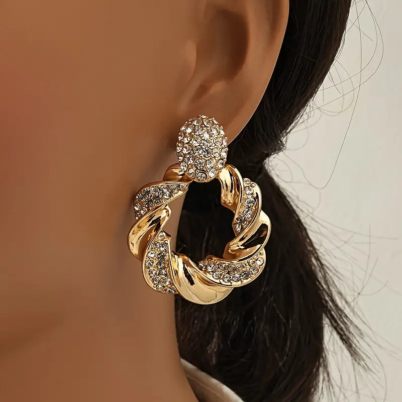 Golden Twist Glam Hoops