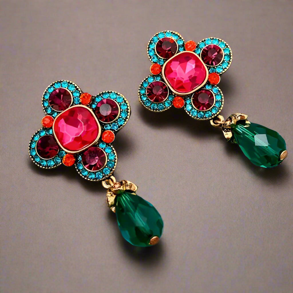 Emerald Opulence Drop Earrings