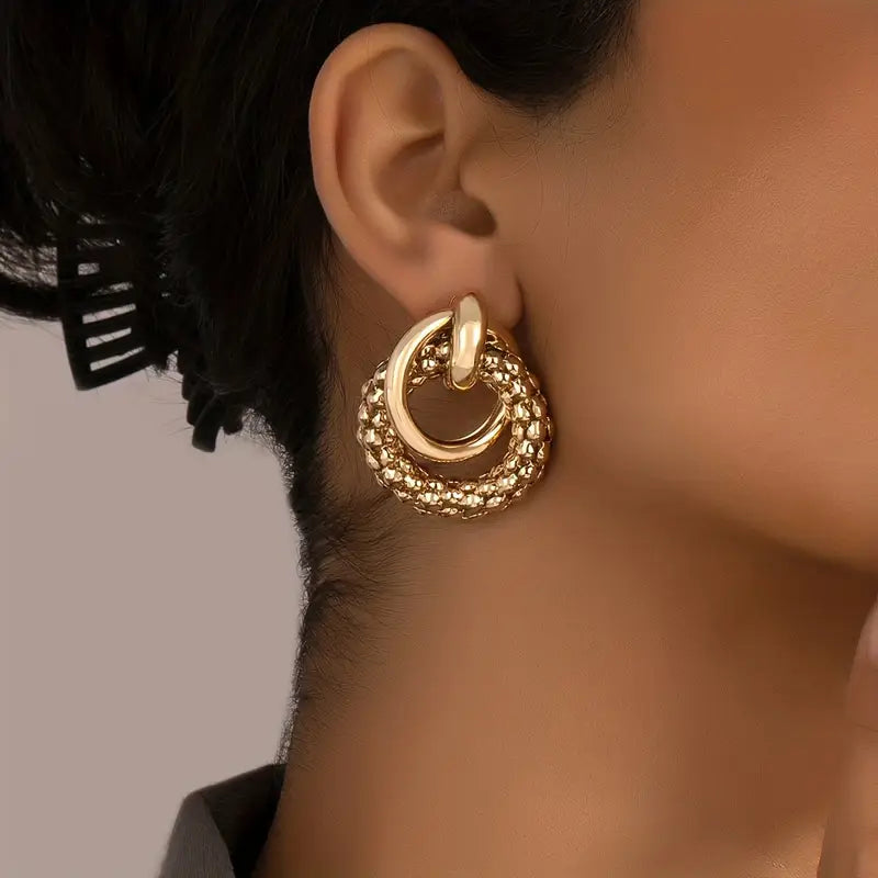 Golden Orbit Statement Earrings