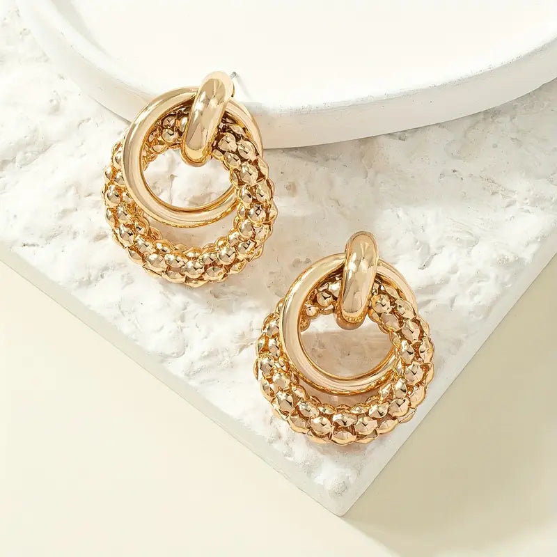 Golden Orbit Statement Earrings