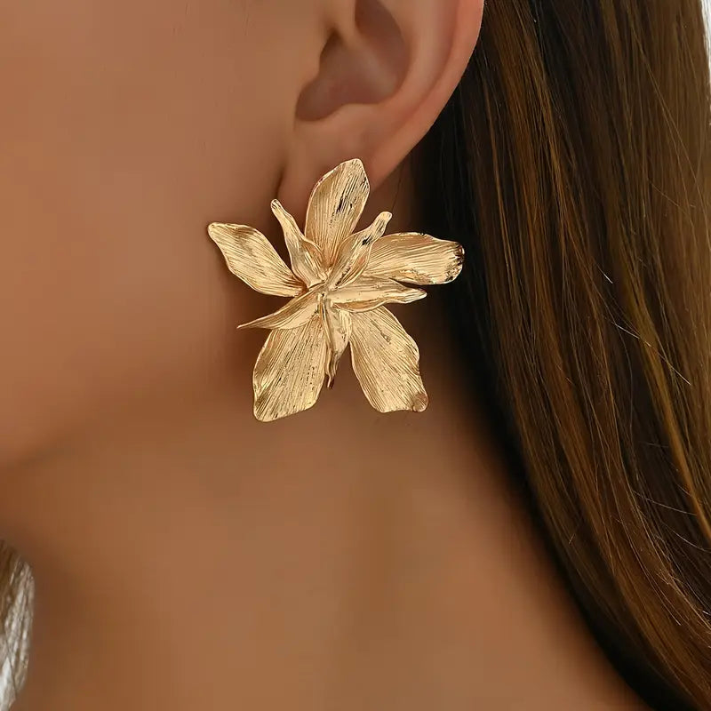Gilded Flora Statement Earrings