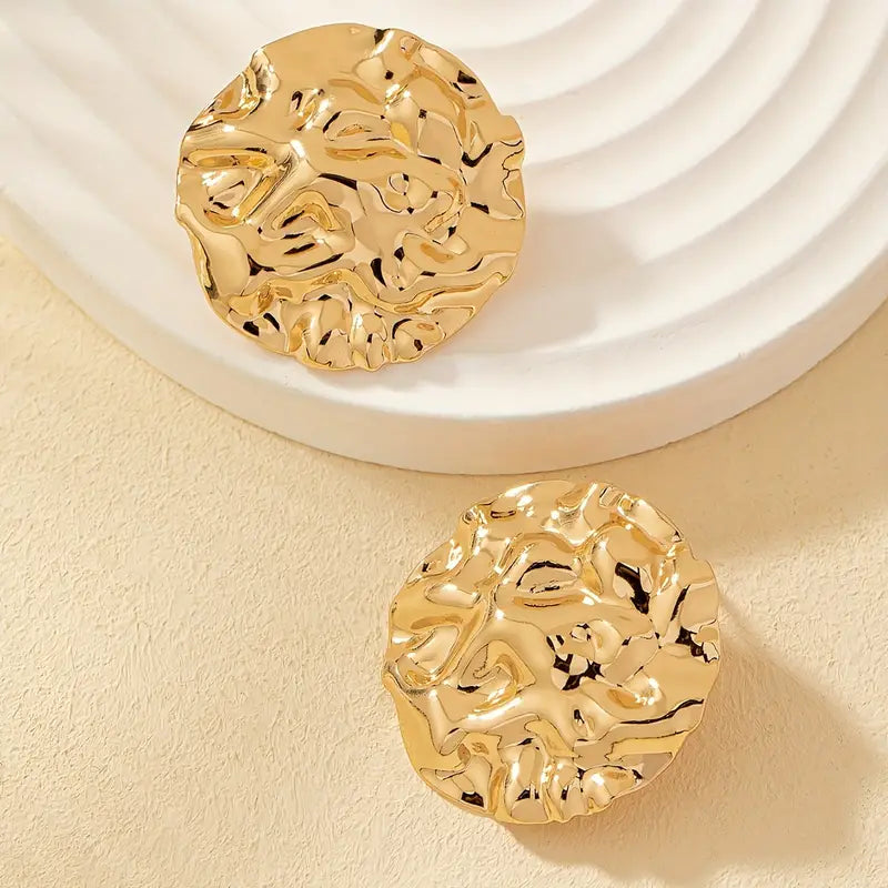 Lunar Textured Disc Earrings