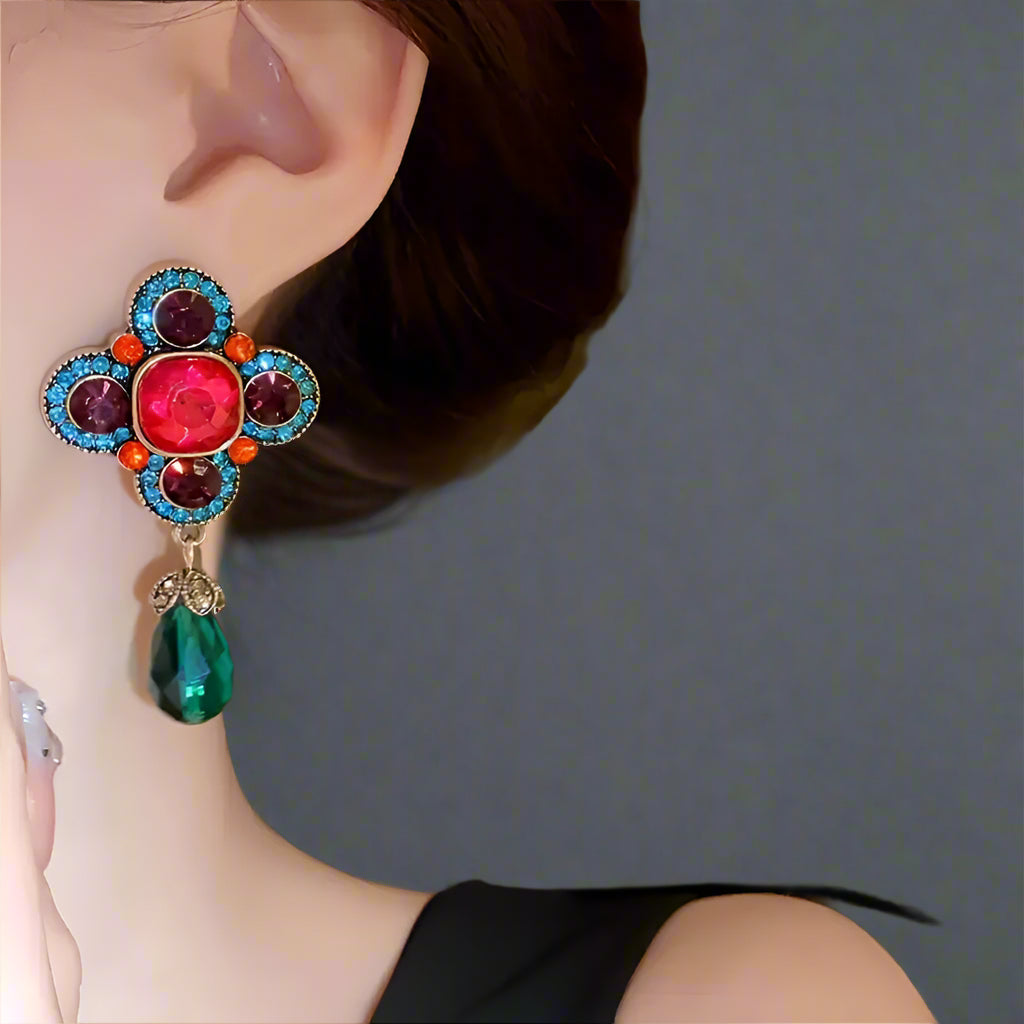 Emerald Opulence Drop Earrings