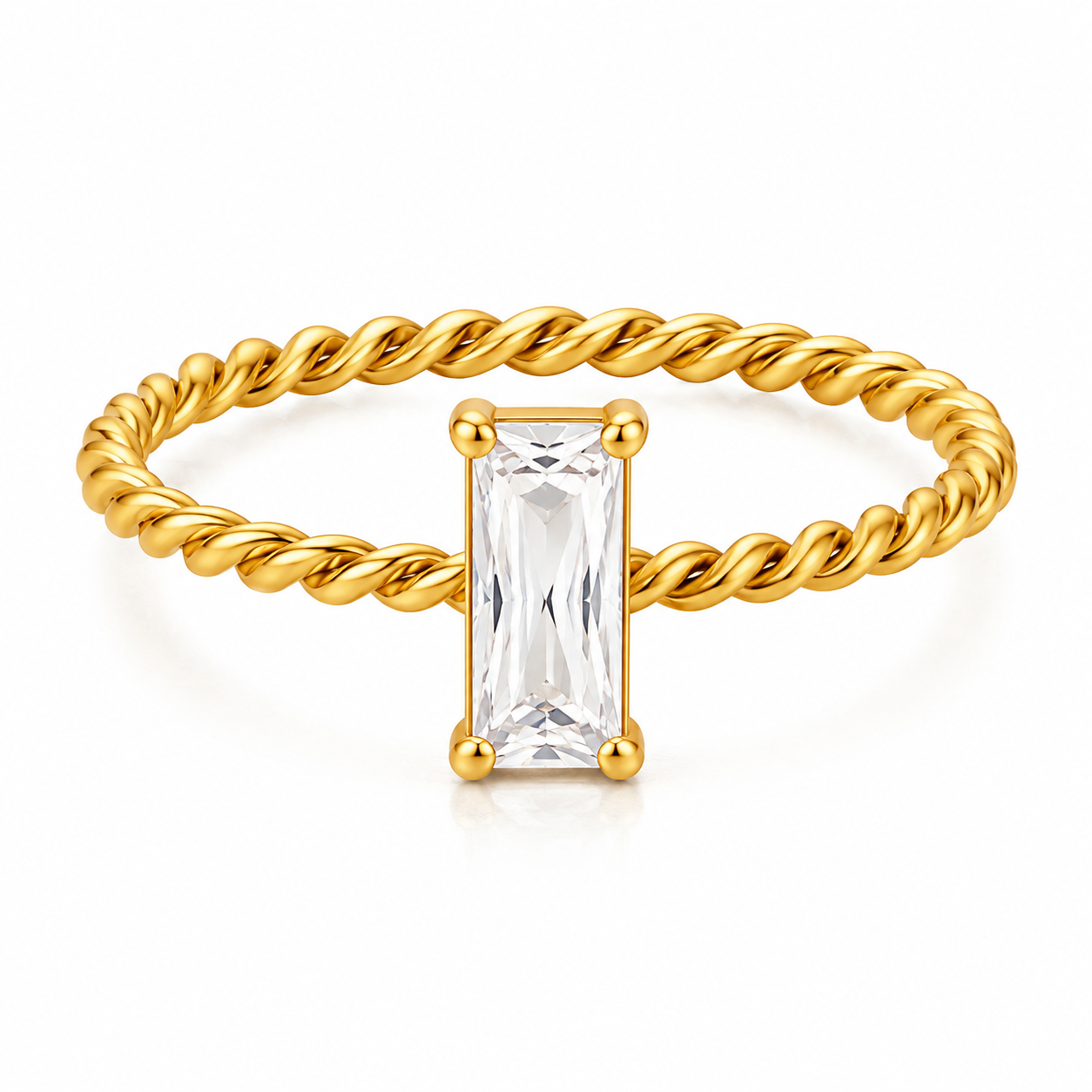 Selam (ሰላም) Twisted CZ Ring
