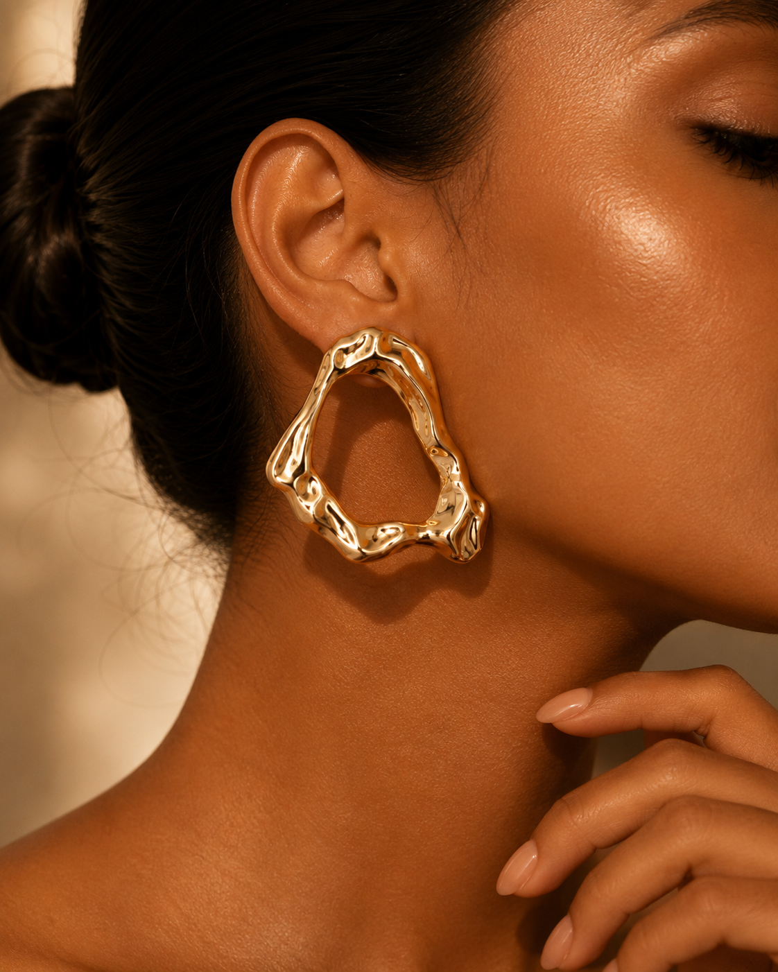 Molten Gold Wave Earrings