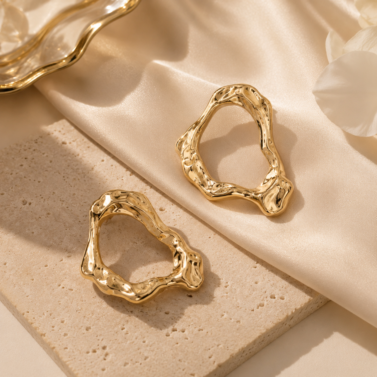 Molten Gold Wave Earrings