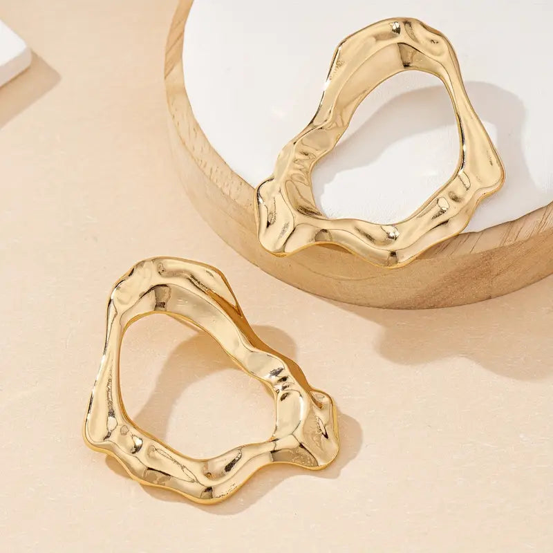 Molten Gold Wave Earrings