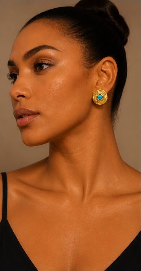 Atsede (አፀደ) Turquoise Stud Earrings