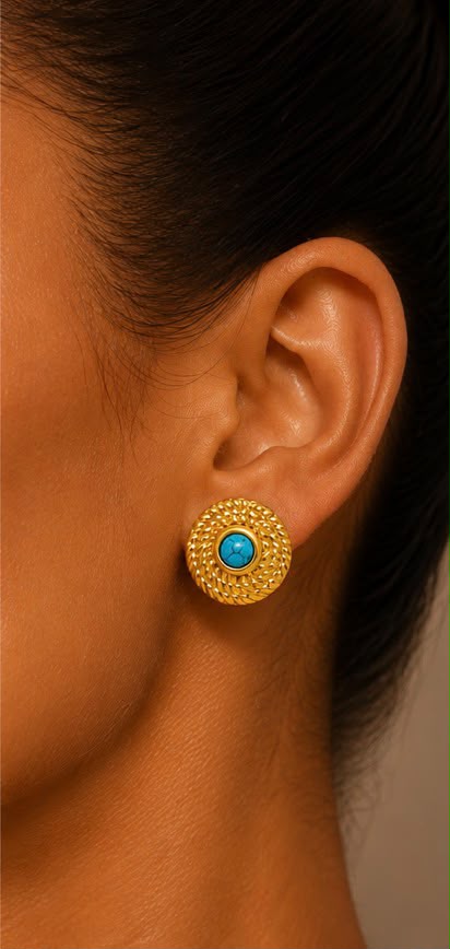 Atsede (አፀደ) Turquoise Stud Earrings